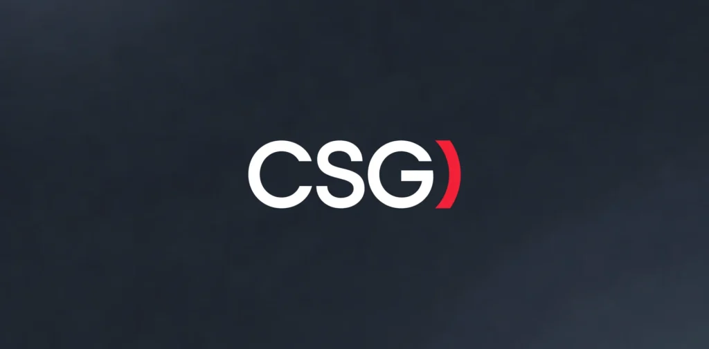 CSG logo on a dark background